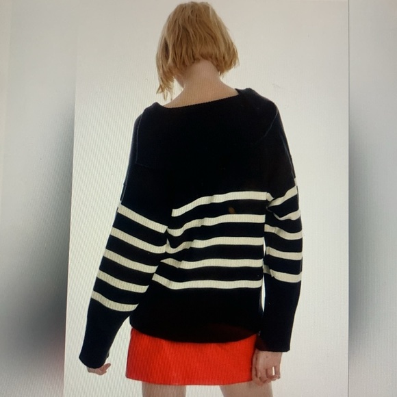 Zara Black and White Striped Sweater - Picture 4 of 8